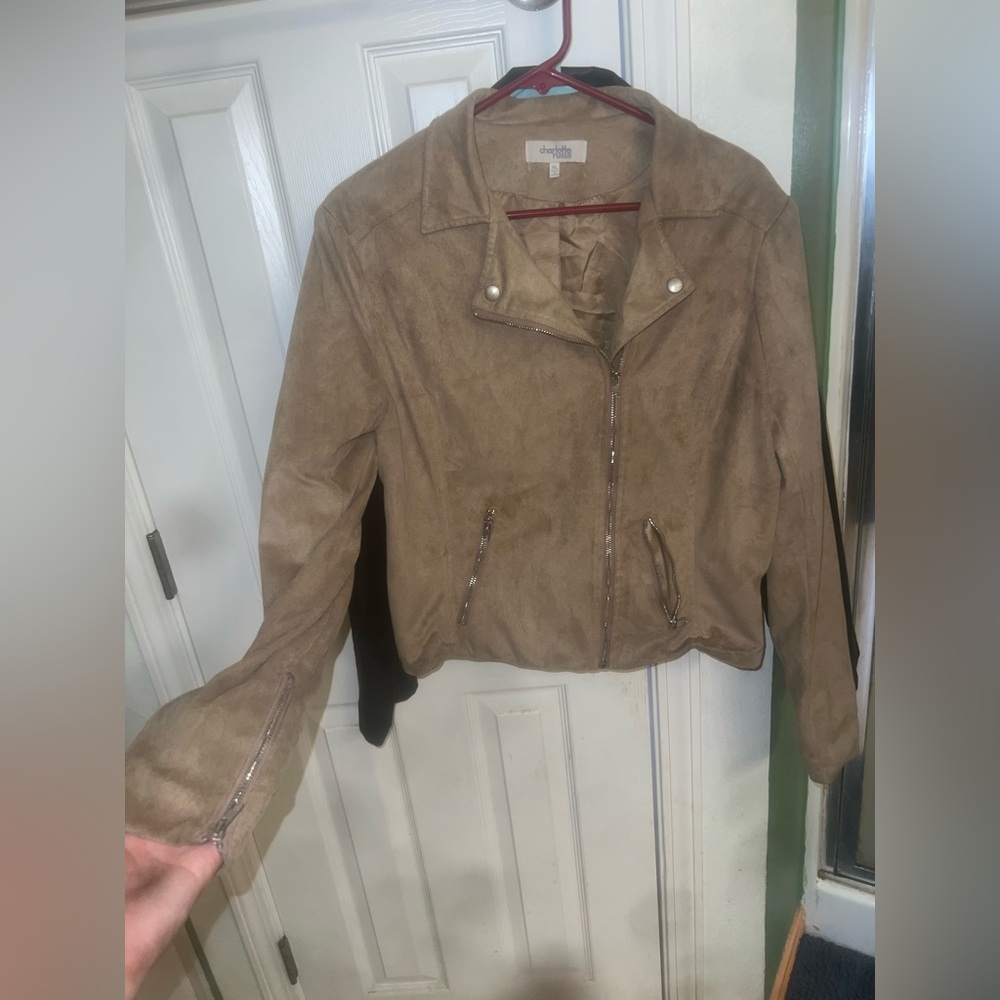 Charlotte Russe Tan Leather Moto Jacket